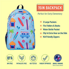 Load image into Gallery viewer, Wildkin 15 Inch Kids Backpack for Boys &amp; Girls, 600-Denier Polyester Backpack for Kids, Features Padded Back &amp; Adjustable Strap, Perfect Size for School &amp; Travel Backpacks, BPA-free (Surf Shack)
