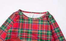 Load image into Gallery viewer, Mud Kingdom Christmas Dress for Little Girls Long Sleeve Fashion Casual Printed Red Plaid Snowman 5T
