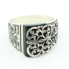 Load image into Gallery viewer, KAR 925K Silver Onyx Men's Ring K51S (10.5)
