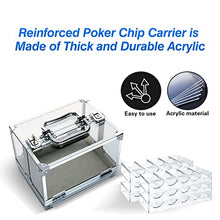 Load image into Gallery viewer, GSE Poker Chip Cases, 600-Piece Acrylic Poker Chip Carrier| 600 Count Poker Chip Holder with 6 Chip Trays (1 Acrylic Chip Case + 6 Chip Trays)
