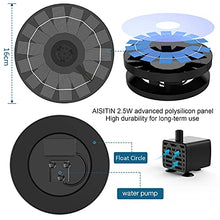 Load image into Gallery viewer, AISITIN 2.5W Solar Bird Bath Fountain Pump, Solar Fountain Pump for Bird Bath with 6 Nozzles, 6.7" Solar Powered Water Fountain Pump for Garden, Ponds, Pool, Fish Tank, Outdoor and Aquarium
