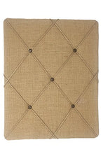 Load image into Gallery viewer, 19.75” x 15.75" Natural Tan Burlap Covered with Criss-Cross Twine Bulletin Picture &amp; Memo Board
