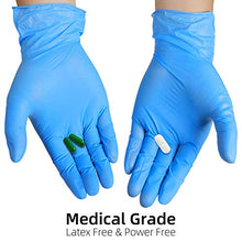 Load image into Gallery viewer, Large Disposable Vinyl Exam Gloves, 100 Count - 4 Mil-Thick -Latex Free Powder Free, Food Safe, Cleaning Gloves-Blue
