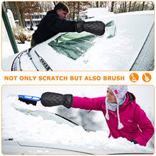 Load image into Gallery viewer, AGOESH Ice Scraper with Mitt for Car Windshield Snow Scrapers and Brush Waterproof Snow Remover Glove Lined of Thick Fleece Keep Hand Warm Black 2 Pack
