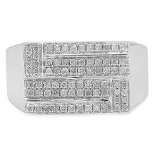 Load image into Gallery viewer, Dazzlingrock Collection 0.50 Carat (ctw) Sterling Silver Round Diamond Men's Micro Pave Wedding Band 1/2 CT, Size 10
