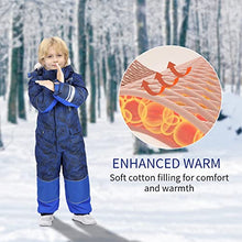 Load image into Gallery viewer, Yueta Boys Snowsuit One Piece Kids Ski Suit Coveralls Ski Jackets Jumpsuits Waterproof for 5 Years Toddler Snowboarding
