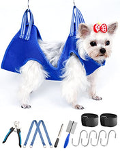 Load image into Gallery viewer, OVTEXZOG 12 in 1 XXS Cat/Dog Grooming Hammock , Cat/Dog Grooming Sling for Nail Clipping, Dog Grooming Harness for Extra Small Dog and Small Cat, Dog Hanging Hammock Restraint Helper.
