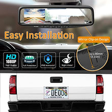 Load image into Gallery viewer, VECLESUS VT1 1080P Wired Car Backup Camera Kit, Easy to Install for Continuous or Reversing Viewing, 4.3" in-Mirror Clip-on Monitor with HD Backup Camera for Cars, Pickups, SUVs, Vans, Sedans, Trucks
