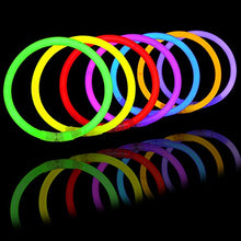 Load image into Gallery viewer, 300 Pack Glow Sticks with 100 22” Necklaces + 200 8” Bracelets Connector Included; Glow in The Dark Halloween Party Bulk Supplies, Neon Light Up Accessories for 4th of July &amp; Independent Day
