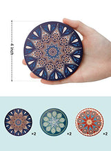 Load image into Gallery viewer, Drink Coasters with Thin Cork Bottom - Set of 6 Moisture Absorbing Stone Coasters - 4 inch Large Table Scratch or Stain Protection for Cup or Glasses
