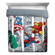 Load image into Gallery viewer, Jay Franco Marvel Avengers Comic Cool 7 Piece Queen Bed Set - Includes Comforter &amp; Sheet Set - Bedding Features Captain America, Spiderman, Iron Man, Hulk, Thor - Super Soft (Official Marvel Product)
