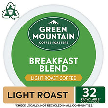 Load image into Gallery viewer, Green Mountain Coffee Roasters Breakfast Blend, Single-Serve Keurig K-Cup Pods, Light Roast Coffee Pods, 32 Count
