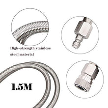 Load image into Gallery viewer, Paintball PCP Filling Hose Whip Extension Stainless Steel Air Fill Station &amp; Charging System 60 inches with Quick Disconnect
