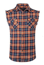 Load image into Gallery viewer, NUTEXROL Men's Casual Flannel Plaid Shirt Sleeveless Cotton Plus Size Vest
