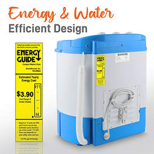 Load image into Gallery viewer, Upgraded Version Pyle Portable Washer &amp; Spin Dryer, Mini Washing Machine, Twin Tubs, Spin Cycle w/ Hose, 11lbs. Capacity, 110V - Ideal For Compact Laundry
