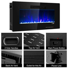 Load image into Gallery viewer, Tangkula 36" Recessed Electric Fireplace, in-Wall &amp; Wall Mounted Electric Heater, Remote Control, Touch Screen, Adjustable Flame Color, Speed and Brightness, 750 W - 1500 W (36")
