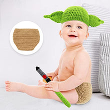 Load image into Gallery viewer, TIMSOPHIA Newborn Infant Baby Photography Prop Crochet Knit Hat Diaper Costume Set Handmade Cap Outfits Hat for Baby Shower(Green)
