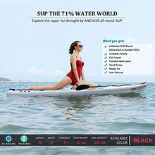 Load image into Gallery viewer, ANCHEER Inflatable Stand Up Paddle Board (6 Inches Thick), iSUP Package W/Premium SUP Accessories &amp; Backpack, Wide Non-Slip Deck, Big Fin, Adjustable Paddle, Leash, Hand Pump,Youth &amp; Adult
