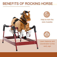 Load image into Gallery viewer, Qaba Durable Kids Plush Spring Style Horse Bouncing Rocker Toy with Realistic Sounds
