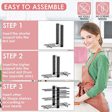 Load image into Gallery viewer, Pan Organizer Rack for Cabinet, Pot Rack with 3 DIY Methods, Adjustable Pots and Pans Organizer under Cabinet with 8 Tiers, Large &amp; Small Pot Organizer Rack for Cabinet Kitchen Cookware Organizer

