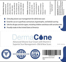 Load image into Gallery viewer, DermaCone Medical Grade Silicone Scar Cream With Vitamin C - Old and New Scars - Face and Body - Acne, Stretch Marks, Surgery, Burn, C-Section Scarring - 15 g
