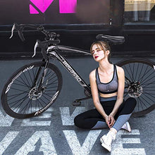 Load image into Gallery viewer, Lroplie R2 Commuter Aluminum Road Bike 21 Speed 700C Wheel Suspension Fork Rear Suspension Bicycles for Intermediate to Advanced Riders (Road Black 21 Speed)
