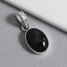 Load image into Gallery viewer, 925 Sterling Silver Boho Handmade Strand Statement Pendant for Women Velvet Obsidian Fashion Jewelry Gift
