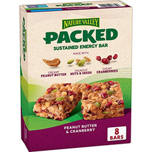 Load image into Gallery viewer, Nature Valley Packed Sustained Energy Bar, Peanut Butter and Cranberry, 8 ct
