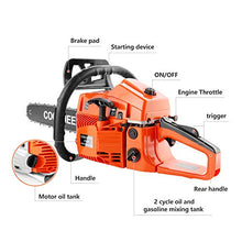 Load image into Gallery viewer, Tinfancy 62CC Chainsaw, 20” 2-Stroke Portable Gas Chainsaw, Handed Petrol Woodcutting Saw with Tool Kit
