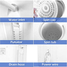 Load image into Gallery viewer, Giantex Portable Mini Compact Twin Tub Washing Machine 17.6lbs Washer Spain Spinner Portable Washing Machine, Blue+ White

