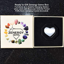 Load image into Gallery viewer, CHARGED Green Aventurine Crystal Bracelet Tumble Polished Stretchy + Selenite Heart Charging Crystal (GAIN CREATIVITY, COURAGE, INDEPENDENCE, PROSPERITY - BALANCES EMOTIONS) [REIKI] (Freeform Nugget)
