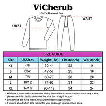 Load image into Gallery viewer, ViCherub Girl’s Thermal Underwear Set Kids Long Johns Fleece Lined Base Layer Top &amp; Bottom Thermals for Girl Black Large
