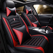 Load image into Gallery viewer, ANKIV Full Set Universal Fit 5 Seats Car Waterproof Pu Leather Front Rear Car Seat Cushion Cover with Headrest Waist Support Pillows for Sedan or SUV
