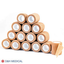 Load image into Gallery viewer, 15 Bulk Pack Self Adherent Cohesive Wrap Bandages 2 Inches X 5 Yards, Self Adhesive Rolls for Swelling Sprains and Soreness On Wrist and Ankle (15)
