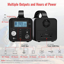 Load image into Gallery viewer, CHAFON Portable Power Station CF290,296WH Lithium Battery Backup,110V/330W Pure Sine Wave AC Outlet,Solar Generator for Outdoors Camping,Road Trips,Emergency(Space Grey)
