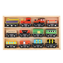 Load image into Gallery viewer, DeXop Wooden Train Set, Toy Train Sets for Kids, Wood Train Set for Toddlers,12PCS Toy Trains for 1 2 3 4 Year Old Boys
