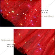 Load image into Gallery viewer, Women's LED Skirt Luminous Star Ballet Tutu Skirts Layered Mesh Tulle Skirt Light Up Dance Skirts Elastic Princess Skirt Party Carnival Costume (Red)
