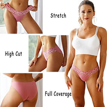 Load image into Gallery viewer, Seamless Underwear for Women Sexy No Show Bikini Panties Lace Ladies High Cut Hipster Invisible Stretch Cheeky 6 Pack S-XL
