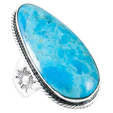 Load image into Gallery viewer, Turquoise Ring Sterling Silver 925 Genuine Gemstones Size 6 to 11 (Turquoise) (10)
