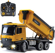 Load image into Gallery viewer, Top Race Remote Control Construction Dump Truck, RC Dump Truck Toy, Construction Toys Vehicle, RC Truck Toys, Heavy Duty Metal and Plastic Construction Truck 1:14 Scale, 7 LBS Load Capacity TR-212
