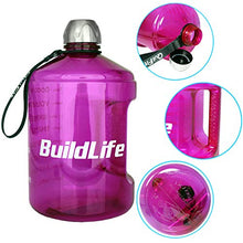 Load image into Gallery viewer, BuildLife 1 Gallon Water Bottle Motivational Fitness Workout with Time Marker/Drink More Daily/Clear BPA Free/Large 128OZ Capacity Throughout The Day(Purple,1 Gallon)
