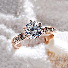 Load image into Gallery viewer, QJLE 1.5 Carat CZ Diamond Cut Cubic Zirconia Engagement Rings for Women,18K Rose Gold Plated Dainty Promise Solitaire Wedding Ring Band (Rose Gold, 6.5)
