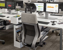 Load image into Gallery viewer, Steelcase Gesture Office Desk Chair with Headrest Plus Lumbar Support Cogent Connect Licorice Fabric Standard Black Frame
