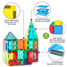 Load image into Gallery viewer, Jasonwell 65 PCS Magnetic Tiles Building Blocks Set for Boys Girls Preschool Educational Construction Kit Magnet Stacking Toys for Kids Toddlers Children 3 4 5 6 7 8 Year Old

