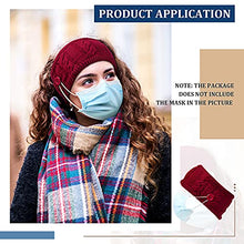 Load image into Gallery viewer, Winter Headbands for Women 4 Pieces Winter Ear Warmers Warm Knit Head Wrap Cable Fuzzy Lined Headband Soft Stretchy Ear Warmer Ear Band Covers for Women (Black, Dark Gray, White, Date Red)
