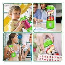 Load image into Gallery viewer, Aitsite Portable Blender, Personal Mixer Fruit Rechargeable USB with 2 Straws, Mini Blender for Smoothie, Fruit Juice, Milk Shakes 380ml, Six 3D Blades for Great Mixing (Green)
