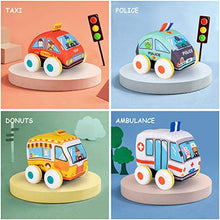 Load image into Gallery viewer, UNIH Pull-Back Vehicle Baby Toys of Soft Plush Car Set with Play Mat (Storage Bag), for Toddlers Aged 1 2 3 Year Old Gift
