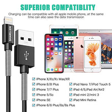 Load image into Gallery viewer, SHARLLEN Lightning Cable Spring iPhone Charger Cable 5 Pack [3/6/10FT] USB Fast Charging &amp; Data Sync Cord Long Charging Cable Compatible iPhone Xs/MAX/XR/X/8/8P/7/7P/6/iPad/iPod(Black)
