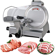 Load image into Gallery viewer, HomGarden 10" Meat Slicer Semi-Auto Stainless Steel Cutter Cheese Food Electric Blade Kitchen Deli/Veggies for Commercial &amp; Home
