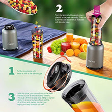 Load image into Gallery viewer, [Updated 2020 Version] Personal Countertop Blender for Milkshake, Fruit Vegetables Drinks, Smoothie, Small Mini Portable Food Blenders Processor Shake Mixer Maker with with 1 * 400ML Travel Cup
